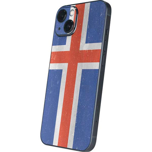 Iceland Flag Distressed iPhone 15 Skin